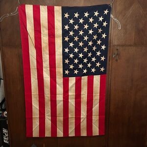 American Flag - Red, White, Blue 50 Star Screen-printed Cotton 36x56 Grommets 2